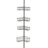 Zenna Home Shower Tension Pole Caddy, Satin Nickel