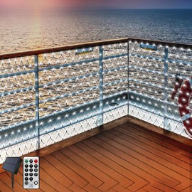 IKNHYEG Outdoor Net Lights Solar Powered Mesh Lights 20x 6.6FT Garden Tree Lights Solar Outside Bushes Lights Waterproof with 8 Modes Timer for Curtain,Balcony,Gazebo(White)