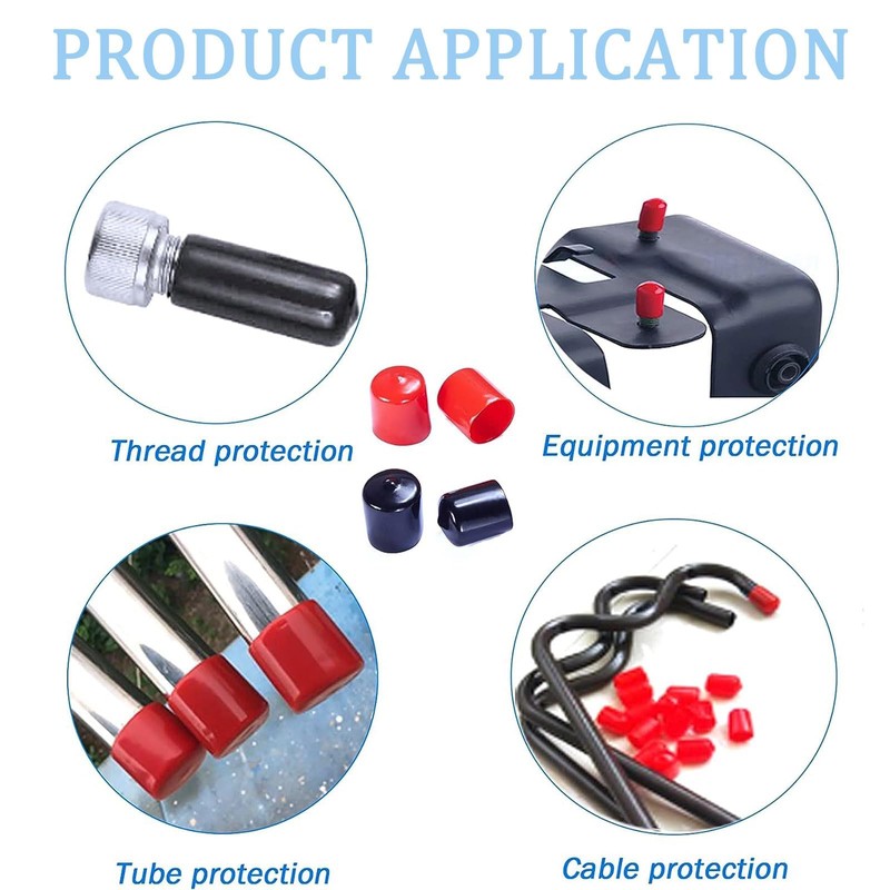 TA-VIGOR 200Pcs Rubber End Caps, 4mm ID Round Flexible Screw