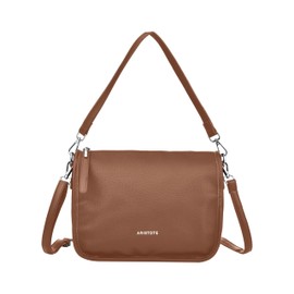 ARISTOTE Shoulder Bags for Women, Leather Purse Cute Handbag Hobo Tote Crossbody Wallet with Removable Strap (Brown)