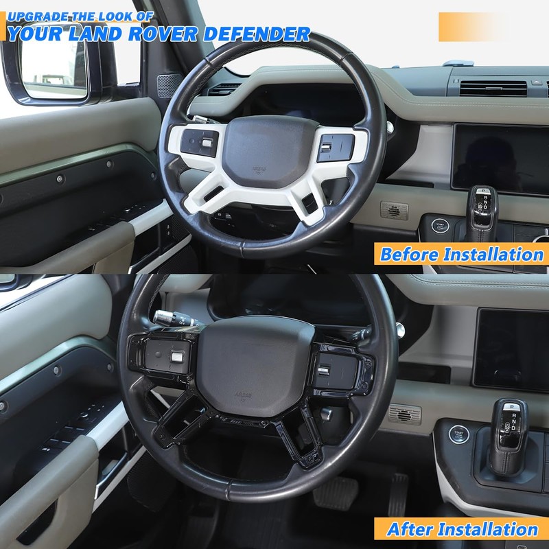 ABS Black Car Steering Wheel Decoration Frame Trim Compatible with