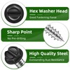 Mellewell #8 x 3/8" Self Tapping Gutter Screws, Black Painted