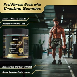 THE MONK Creatine Monohydrate Gummies for Men & Women - Sugar Free, Vegan, Gluten-Free, Non-GMO - 5000 mg Per Serving - 120 Gummies