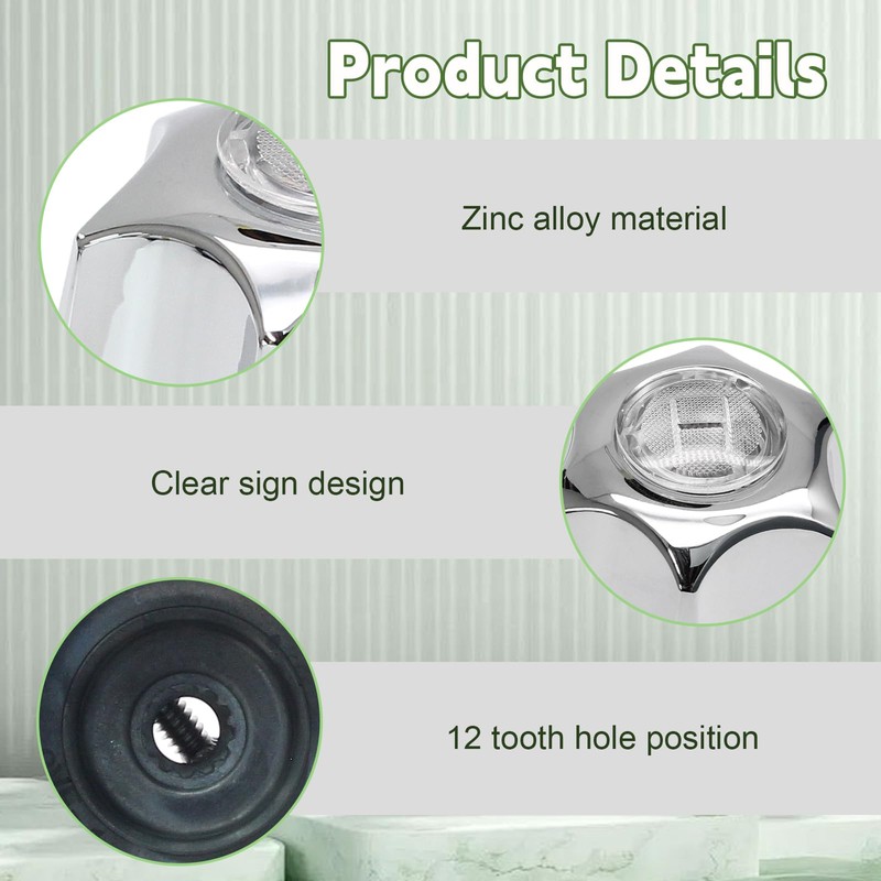 Biaungdo Black Shower Knob Replacement Set of 2, Bathtub Faucet