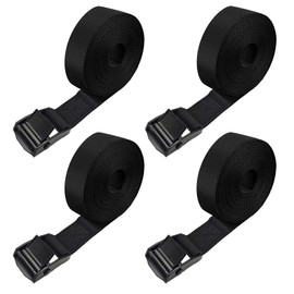 Anfyko Tie Down Straps, 3 m, Pack of 4, Pointed Tip Design, Zinc Alloy Lock, Adjustable Mounting Strap with Clamping Snap Lock for Bicycle, Motorcycle, Luggage, Parcels, Camping