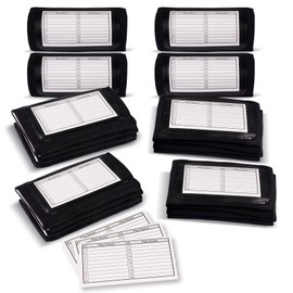 Softball Wristbands for Signs - Single Window Adult Size 20 Pack - Football Quarterback (QB) Play Sheets - Baseball Armband Playbook - (Black)