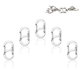 Nevoluxer Pack of 5 Bracelet Clasps (Silver), Chain Clasp for Necklaces & Bracelets, Rustproof & Hypoallergenic for Shortening, Connecting & Securing Jewellery