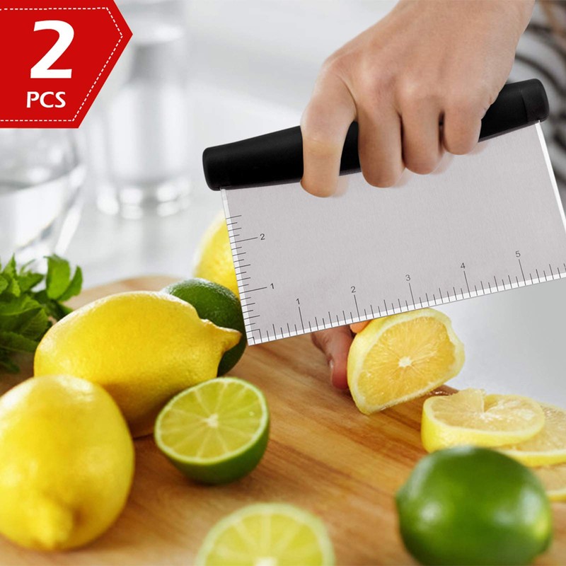 Metal Griddle Scraper Chopper, HaSteeL Stainless Steel Dough Bench Scraper