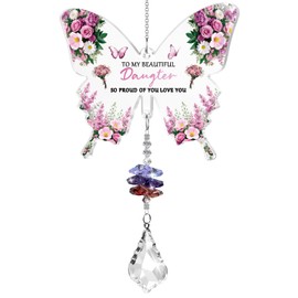 Sanyetral To Daughter Gift from Mum,Butterfly Acrylic Crystal Sun catcher