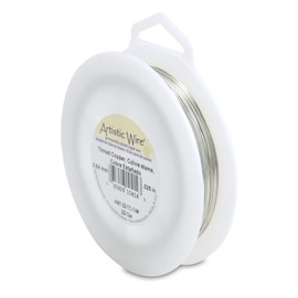 Artistic Wire 22 Gauge Tarnish Resistant Colored Copper Craft Jewelry Wrapping Wire, 125 ft, Tinned Copper Silver Color