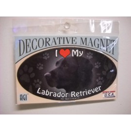 AGI Pet Series I Love  My Black Lab  Oval 5" Car Magnet Indoor Outdoor