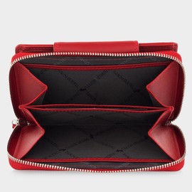 BRAUN BÜFFEL Women's Genuine Leather Golf 2.0 Wallet with Zip - Wallet for Women - 15 Card Slots, red