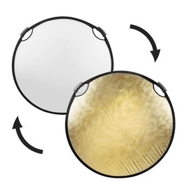 Glow Circular Collapsible Reflector with Handles (42", Wave Gold/White)