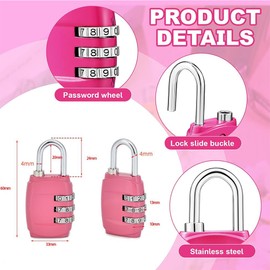 2pcs Luggage Locks - 3 Digit Combination Padlock Codes - Stylish Padlocks with Code - Rustproof Luggage Locks for Suitcases - Small Padlock,Suitcase Padlocks,for Suitcase Padlocks,Gym Locker Padlocks