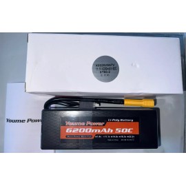 Youme Model Power Battery 2 X  YOUME POWER 3s  11.1 V  6200  50C  LI-POLY BATTERY XT60-2 Connector