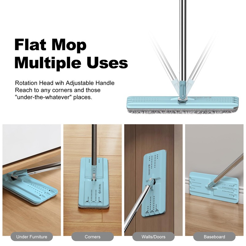 JOYMOOP Flat Mop, Microfiber Mop for Floor Cleaning and Wall