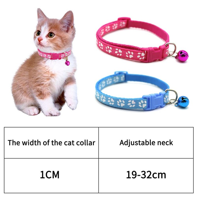 4 Pcs Cat Collars Safe Reflective Cat Collars with Bells