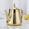 SANQIAHOME 1.2L(40oz) Stainless Steel Hammer Patterned Teapot With Removeable Infuser,Loose