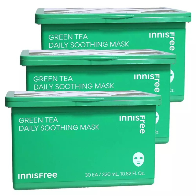 Innisfree 이니스프리 그린티 데일리 수분 진정 마스크 30개입 x3개 Innisfree