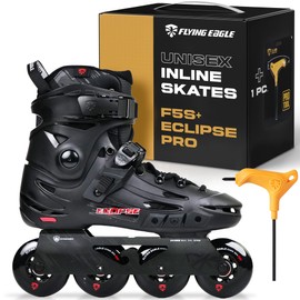 Flying Eagle Skates | F5S+ Eclipse Pro - Inline Skates for Men & Women, Adult Inline Skates, Inline Skates for Women, Men's Inline Skates - Black, 38