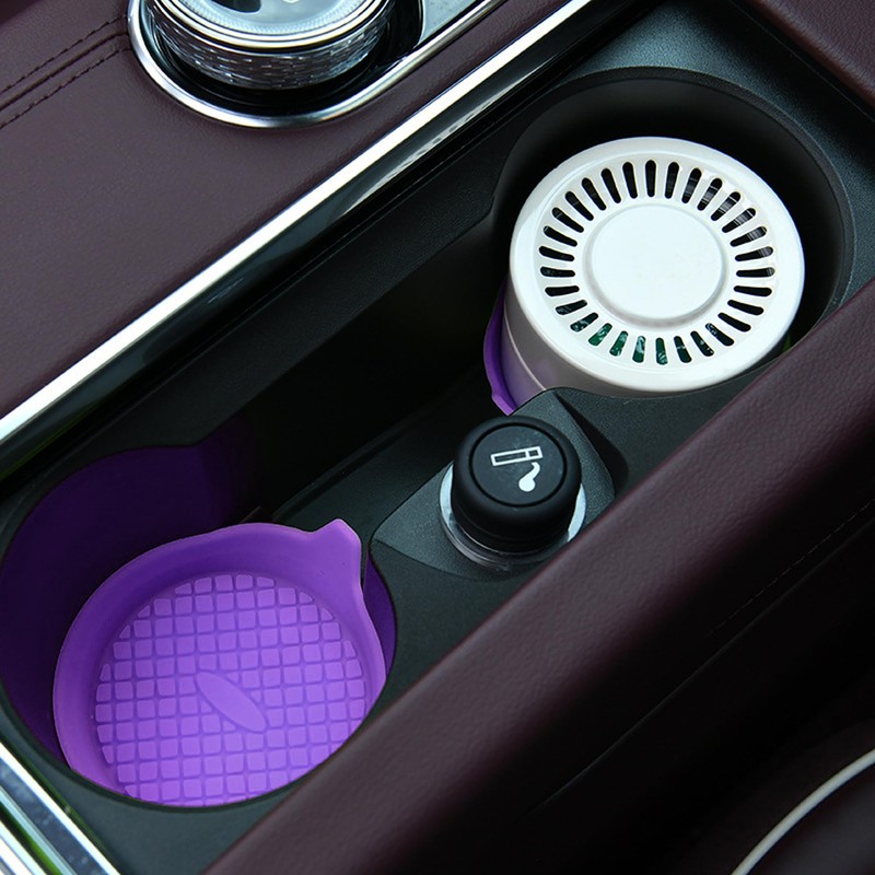 Couslcd 4 Pack Car Cup Coasters, Silicone Insert Recessed Car