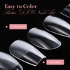 U-Shinein Artificial Acrylic False Nails, Half Matte Short Almond Press
