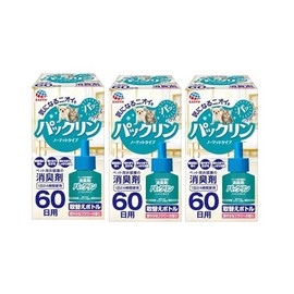 Earth Pet Paklin No Mat Type 60 Day Replacement Bottle, Refreshing Flower Scent, 1.6 fl oz (45 ml) x 3 Pieces, Odor Prevention Pets, Toilet Odor, Excretion Odor