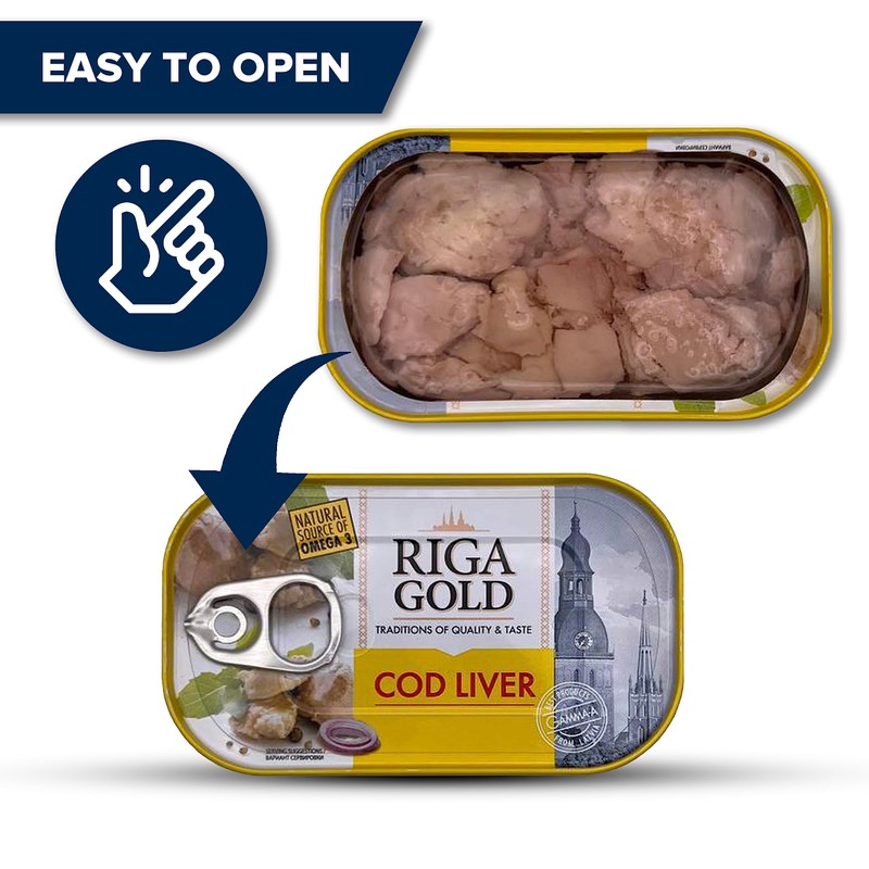 Riga Gold Cod Liver in Own Oil 4.27oz/ 121g From