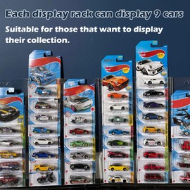 3 Pack Acrylic Display Case for Packaged Cars, Compatible with Hot-Wheels Match-Box Packaged Cars, Toy Car Storage Organizer Display Shelf Rack Wall Display Case