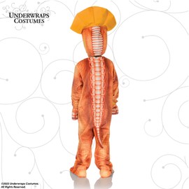 Underwraps Kid's Children's T-Rex Dinosaur Printed Jumpsuit Costume Childrens Costume, Yellow, Small