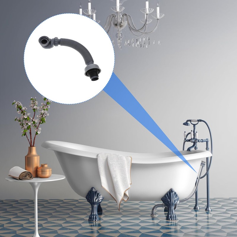 DOITOOL Flexible Tub Drain Low Profile 1 1/2 P Flexible