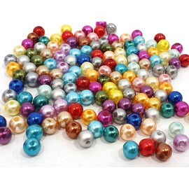 Perlin Pack of 1000 Wax Beads 6 mm Mix Colourful Plastic Acrylic Beads Table Decoration Wedding Round Wire Stars Confetti Mother of Pearl Stars Craft Wax Beads Wax Beads P26
