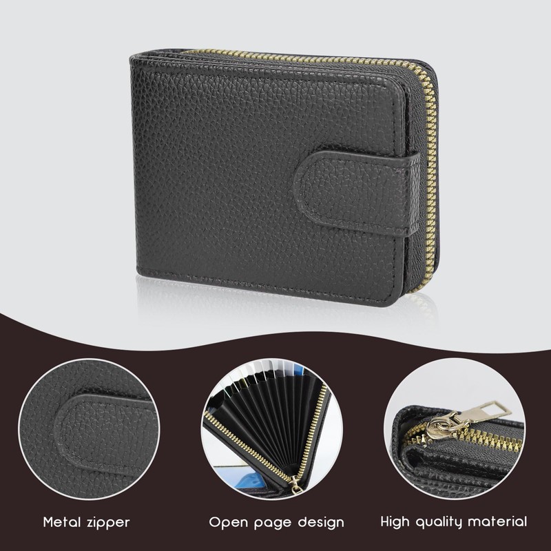 AfitLulu Men's Faux Leather Driving License Wallet with 4 Transparent