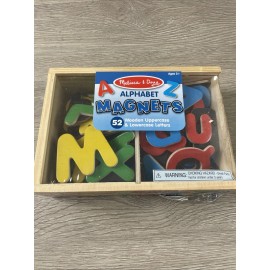 Melissa & Doug 52 Wooden Alphabet Magnets in a Box - Uppercase and Lowercase