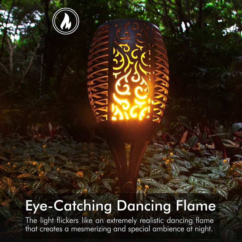 Solar Tiki Torch 43" (Super Large Size) with Flickering Flame,