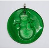 Green Snowman Handmade Up-Cycled Glass Bottle Bottom Sun Catcher Ornament