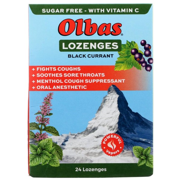 Olbas Olbas Maximum Strength Sugar Free Lozenges, Black Currant Flavor