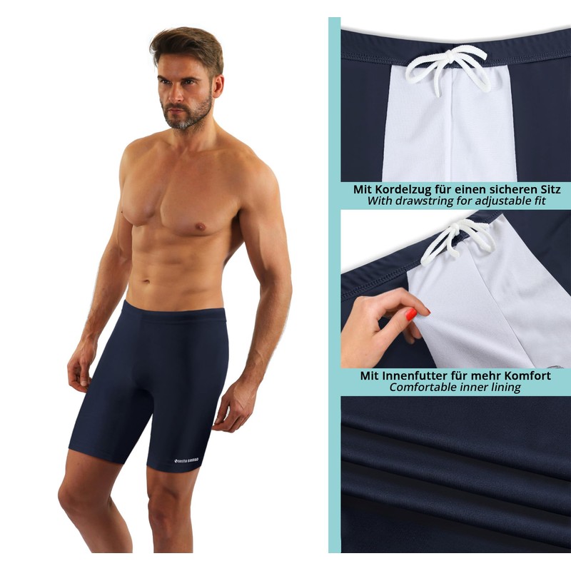 sesto senso Men's Jammer Swimming Trunks Long Tight Boxer Surfing