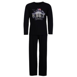 Henry Terre Colorado Men's Pyjamas 2-Piece Set 96 Long Sleeve Cotton Pyjamas, black