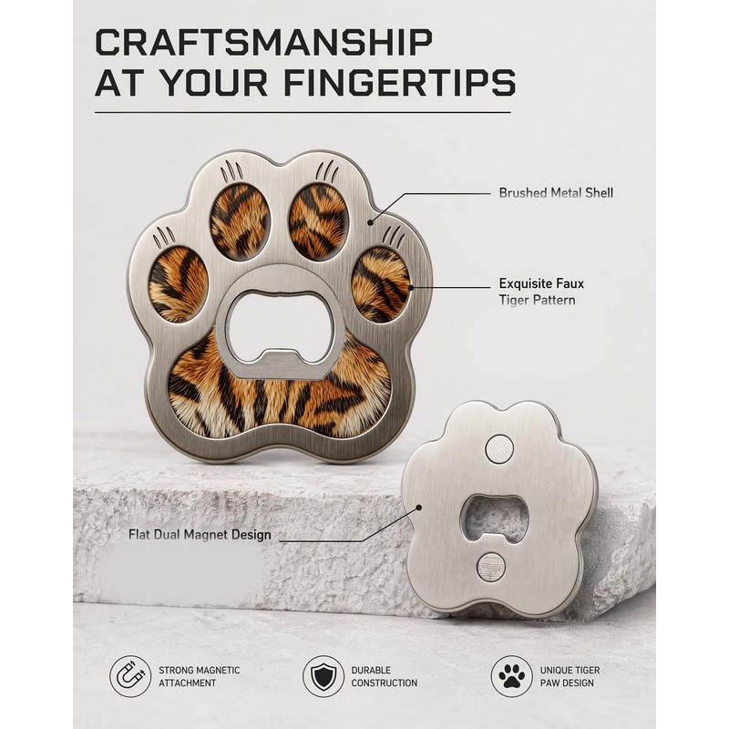 Tiger Paw Bottle Opener, Magnetic Beer Opener Tool & Fridge