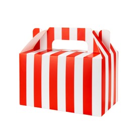 24 Pack Party Favor Treat Boxes Thickened Paper Gift Box Candy Snack Goodie Bag for Birthdays Wedding Holiday Baby Shower Graduations 15 * 9 * 9CM (White Red)