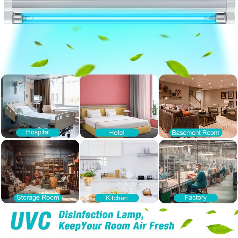 Qualirey 2 Pack UV Lamp Ozone Free, 253.7nm Wavelength UVC