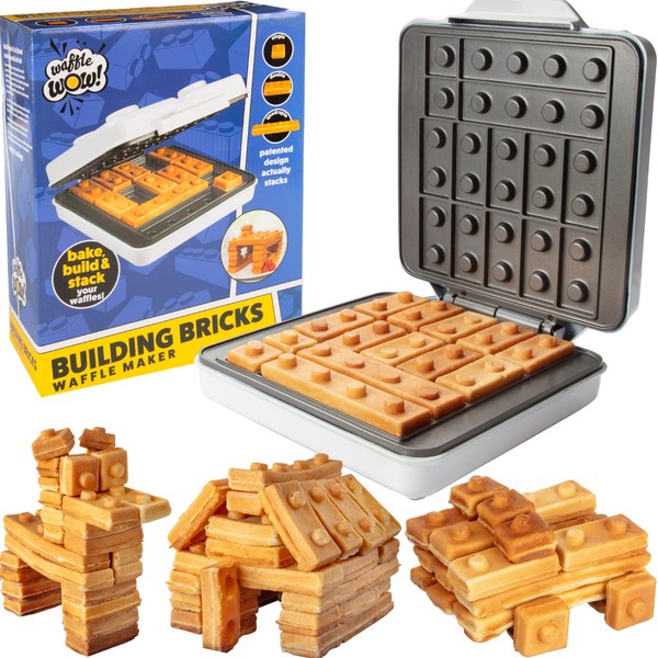 Building Brick Electric Waffle Maker- Cook Fun Buildable Waffles, Pancakes