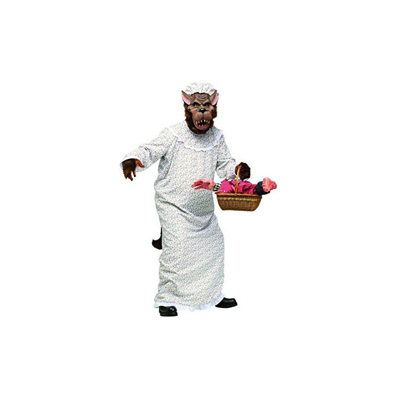 Fun World mens Granny Wolf Adult Sized Costumes, Multi-colored, One