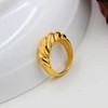 18K Gold Plated Croissant Ring Chunky Braided Twisted Dome Ring