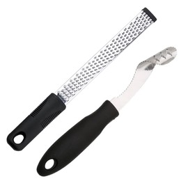 Jalapeno Pepper Corer, Lemon Zester Cheese Grater,Core Deseeder for Jalapenos, Chilis, Banana, Bell Peppers, Zucchini, Cucumber (1 Jalapeno Pepper Corer＋1 Lemon Citrus Zester Cheese Grater)