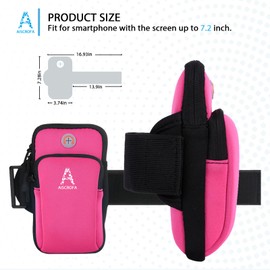 AiScrofa Sports Armband, Running Gym Universal Smartphone Arm Bag with Earphone Hole Multifunctional Pockets foriPhone 15, 14, 13, 12, 11 Pro Max, Xs, Xr, X, 8 Plus, SE, Galaxy S22 Ultra and More