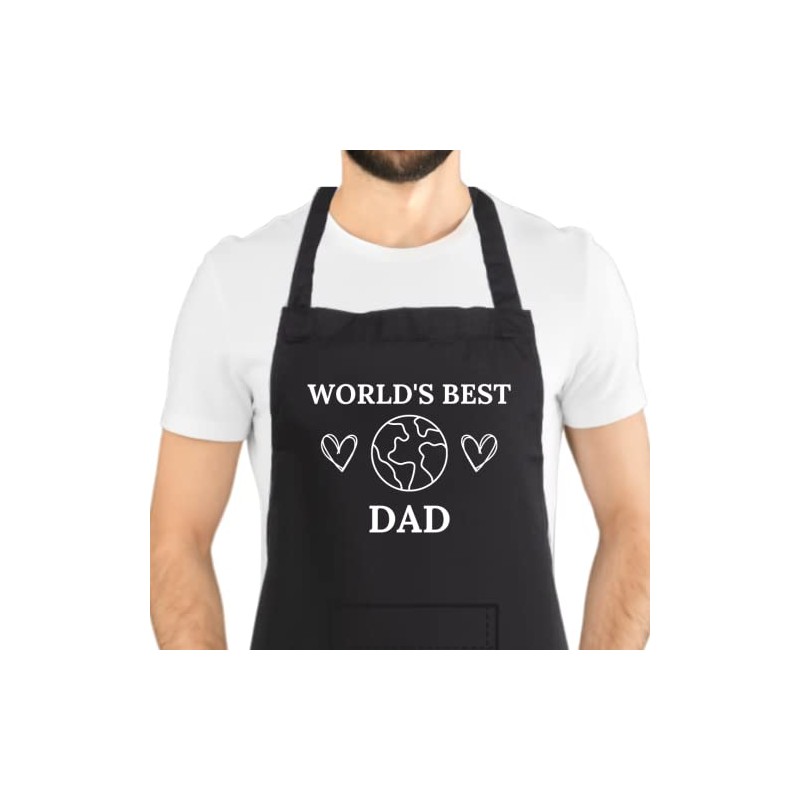 Second Ave Men's World's Best Dad Black Apron BBQ Grill