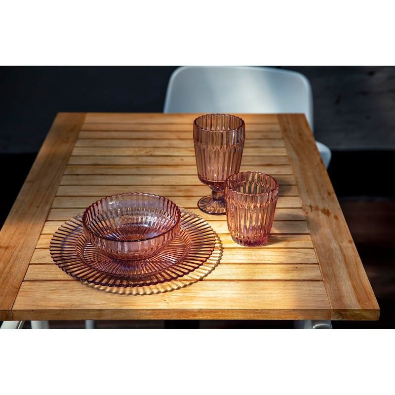 Fortessa Archie Goblet Glass Set of 6, 14.2 Ounce, Pink