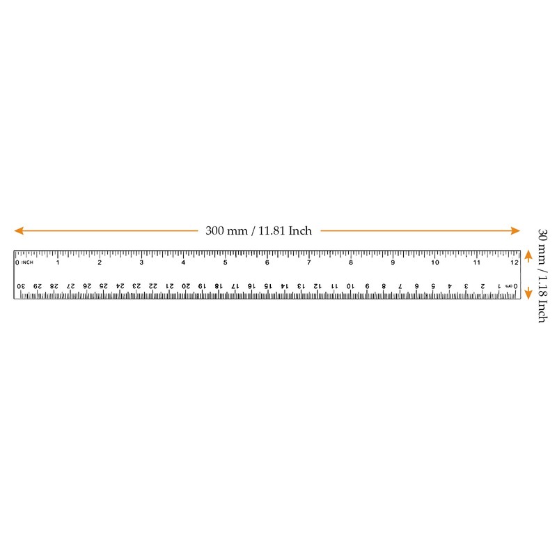 MUKCHAP 30 Pieces 30cm/12 Inch Plastic Ruler with Inches and
